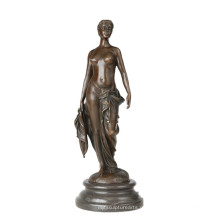 Weibliche Sammlung Bronze Skulptur Nackte Frau Home Decor Messing Statue TPE-843